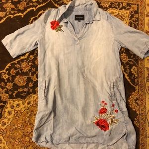 Jean dress with embroidery